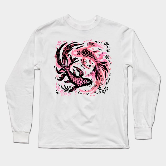 Cherry Blossom Koi Long Sleeve T-Shirt by Things By Diana